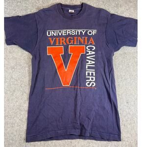 VINTAGE University Of Virginia Cavaliers Shirt Mens Blue NCAA College 90s Large